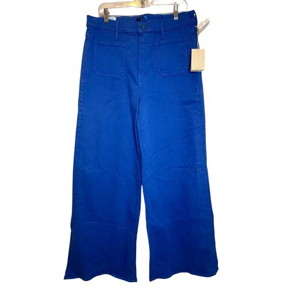 Mother High Rise Patch Pocket Wide Leg Jeans In Snorkel Blue Size 33 NWT - Picture 4 of 12